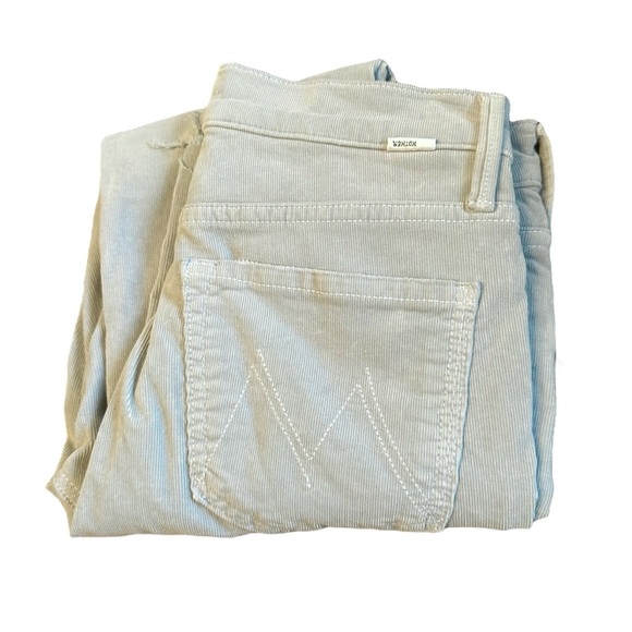 Mother Mid Rise Dazzler Ankle Fray Corduroy Jeans Pants Gray Green 26 Short - Picture 10 of 10